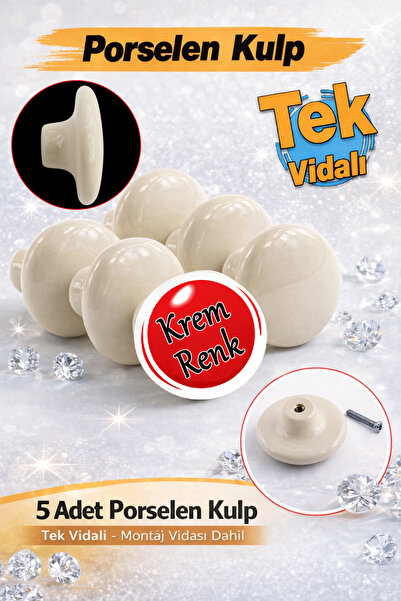 Badem10 (5 τεμάχια) Πορσελάνινο στρογγυλό επίπεδο κρεμ χρώμα Έπιπλα κουζίνας ...