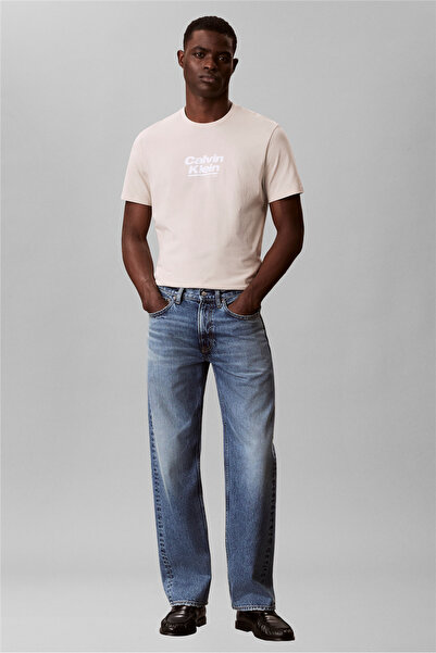 Calvin Klein 30S Eu Wholesale Jea Erkek Bisiklet Yaka T-Shirt Bej