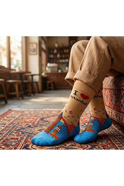Çorap Kurdu Κάλτσες Unisex με πολύχρωμα σχέδια με θέμα την Κωνσταντινούπολη