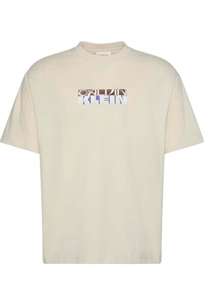 Calvin Klein Ss 16S Tc Block Gra Erkek Bisiklet Yaka T-Shirt Beyaz