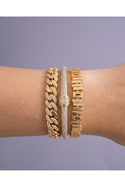 LC JEWELRY سلسلة في آي بي من الأحجار الكريمة على شكل مربع