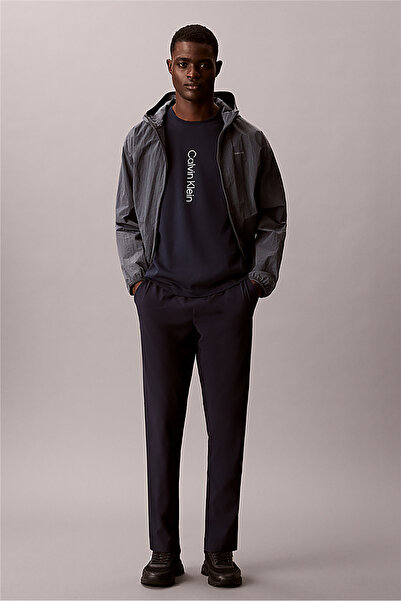 Calvin Klein Erkek Regular Fit Yuvarlak Yakalı Logo Detaylı Kısa Kollu Lacive...