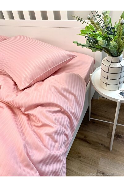METİNEV Pamuk saten pembe renk nevresim takımı