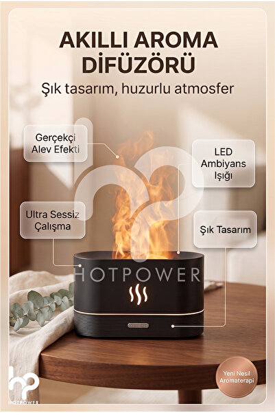 HOT POWER Aroma Difüzör Hava Nemlendirici Ultrasonik Soğuk Sis Makinesi LED A...