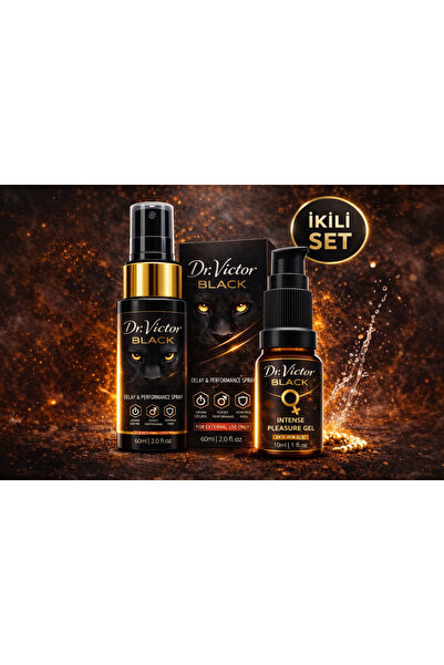 DR VİCTOR BLACK Erkek uzun deneyim sprey ve kadın Zevk arttırıcı jel 2 li set