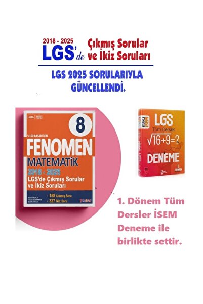 Fenomen Yayıncılık FENOMEN YAYINLARI 8. SINIF MATEMATIK ÇIKMIŞ SORULAR VE İKİ...
