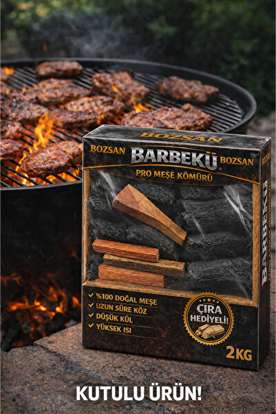 Bozsan BARBEKÜ – PRO MEŞE MANGAL KÖMÜRÜ-1.KALİTE 2 KG KUTULU PAKET "SEÇME İRİ PARÇALAR"