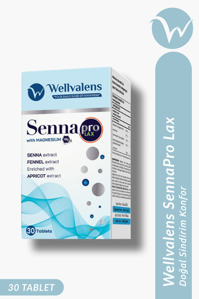 Wellvalens SennaPro Lax Sinameki, Magnezyum, Kayısı & Rezene ile Sindirim Kon...