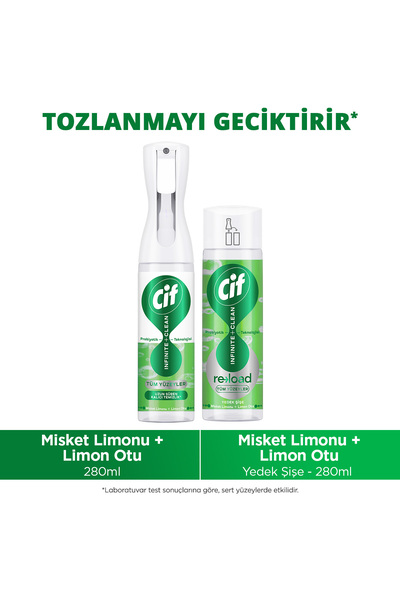 Cif Infinite Clean Sprey Misket Limonu & Limon Otu 280 ml x1 Infinite Clean Y...