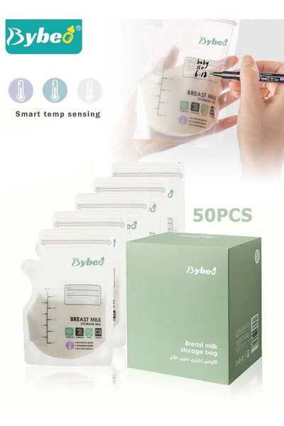 BYBEO Bybeo 50 Counts Pack Milk Storage Bags Self Standing BPA Free And Leak ...