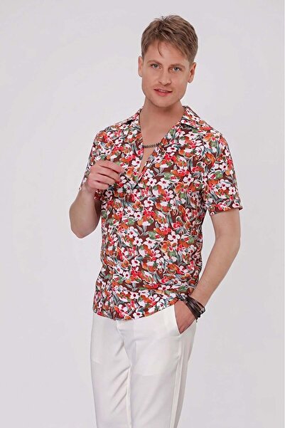 Efor Erkek G 1537 Slim Fit Kahve Klasik Gömlek