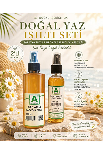 Aktarzane Bronzlaştırıcı Doğal 150ml Yağ Saç Açıcı 350ml Papatya Suyu Avantaj...
