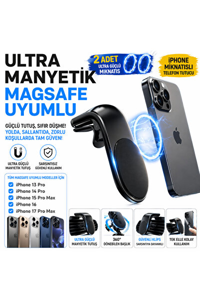 Genel Markalar Manyetik Güçlü Mıknatıslı Izgara Tipi Mandallı Araç Içi Telefon Tutucu