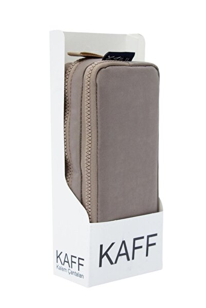 KAFF 01105 Vizon Krinkıl Kumaş Yıkanabilir Çift Bölmeli Gözlü Kalemlik Kalem Kutusu