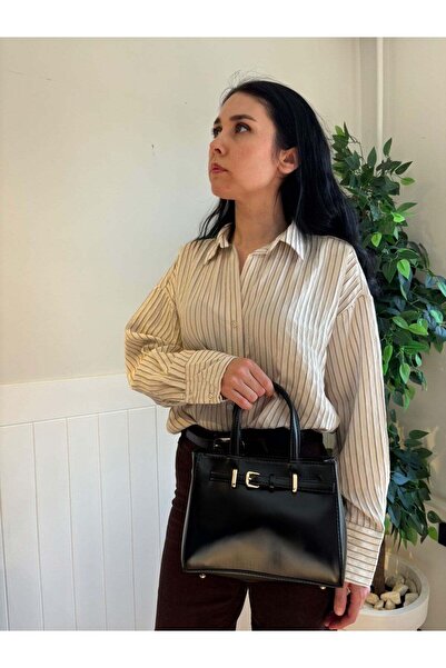 Women's Orchid Model Belt Detailed Adjustable Strap Hand and Shoulder Bag