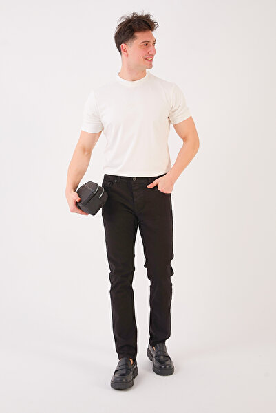 2five Men's Black Slim Fit Basic Jean Trousers