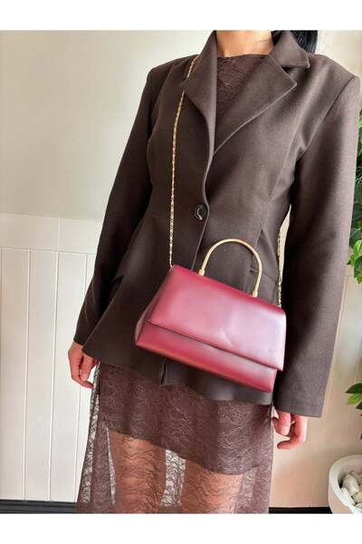 lalettobags Γυναικεία τσάντα για βραδινό φόρεμα σε χρώμα μπορντό - Με λουράκι...