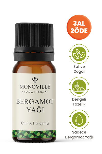 Monoville Bergamot Uçucu Yağı 10 ml Saf ve Doğal (Bergamot Essential Oil)