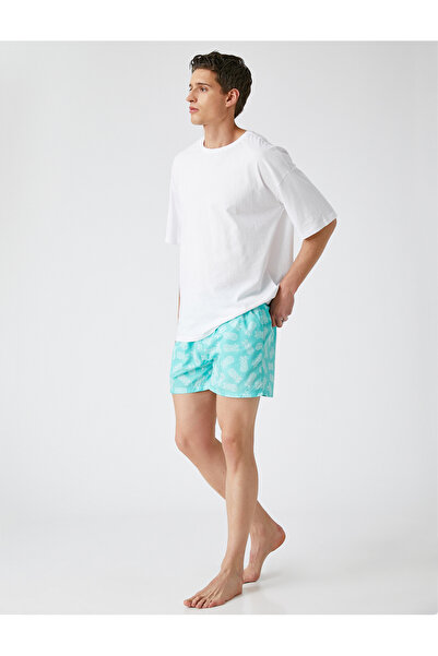 Koton Σορτς μαγιό με στάμπα ανανά Τσέπες δεμένη μέση