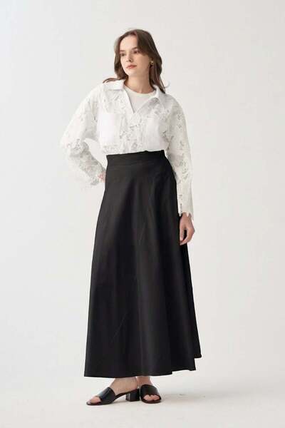 ALLDAY Μαύρη-πράσινη φούστα με σχέδια