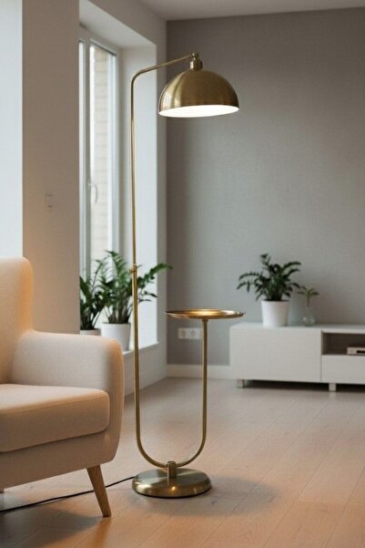 Floor Lamp Antique Flat Body U Tray Moving Head Modern Metal Living Room Study Room