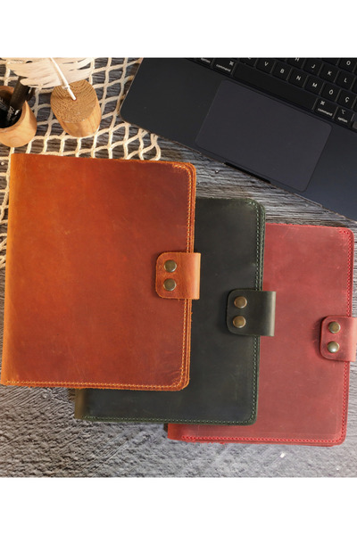 Leather Anatolia Hakiki Deri El Yapımı A5 Defter Kılıfı, Deri Ajanda Çantası,Hakiki Deri Organizer Not Defteri Kılıfı