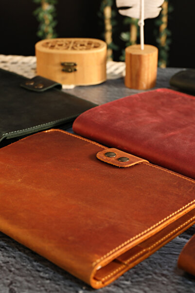 Leather Anatolia Hakiki Deri El Yapımı A5 Defter Kılıfı, Deri Ajanda Çantası,Hakiki Deri Organizer Not Defteri Kılıfı
