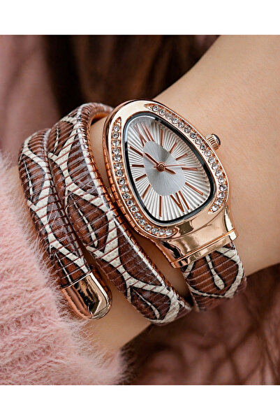 Weluxa Rose Gold Color Case Special Design Patterned Snake Model Vintage Wome...