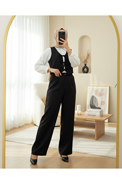 HİJABAYA Σετ δύο τεμαχίων: Γιλέκο με δέσιμο μπροστά και παντελόνι