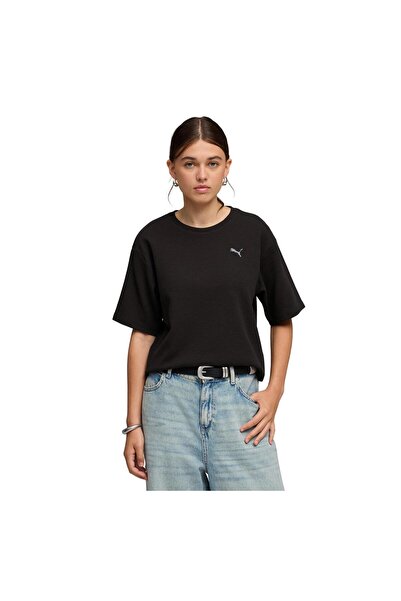 Puma 691813-01 تي شيرت نسائي من Ess Elevated Tee باللون الأسود
