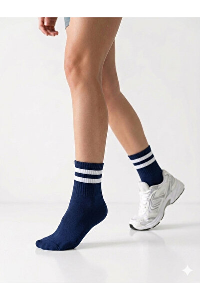 EymenSocks 6'lı Ekonomik Kısa Kolej Rahat Fitilli Çemberli Tenis Çorabı Laciv...