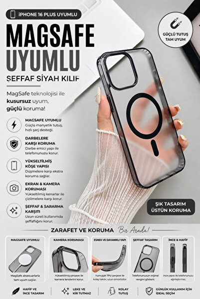 SyncCase iPhone 16 Plus Kılıfı Telefon Kılıfı Magsafe Kılıf Telefon Kabı Uyum...