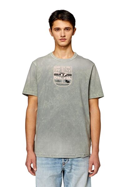 Diesel Ανδρικό μπλουζάκι γκρι Crew Neck