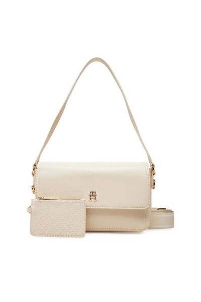 Tommy Hilfiger Κρεμ γυναικεία τσάντα χιαστί AW0AW17219