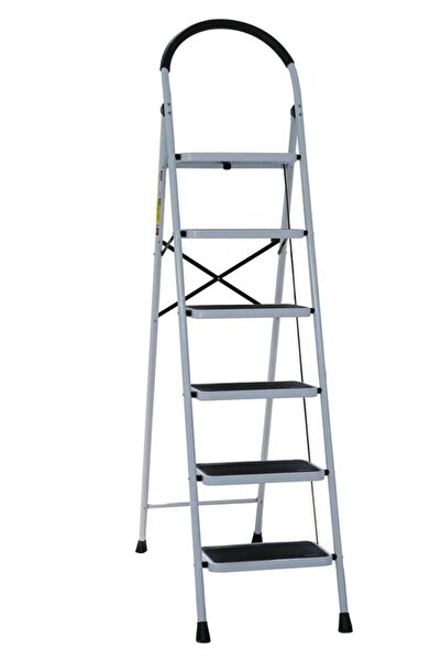 Genel Markalar Asvera Vertika 6 Basamaklı Beyaz Geniş Basamaklı Ev Tipi Merdi...