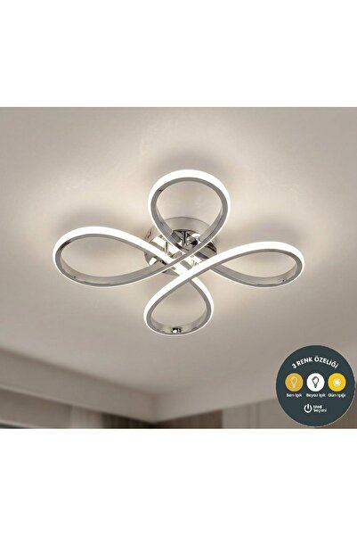 Lzy Avize Store Daisy 4’lü Krom Plafonyer Avize 3 Renkli – Salon, Çocuk Odası...