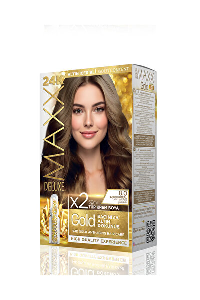 MAXX DELUXE Golden Beauty Set Saç Boyası 8.0 Açık Kumral