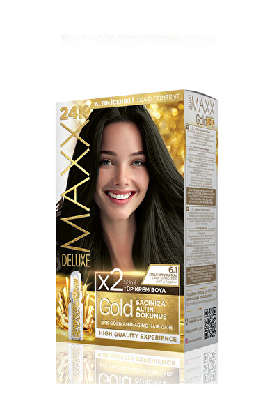 MAXX DELUXE Golden Beauty Set Saç Boyası 6.1 Küllü Koyu Kumral