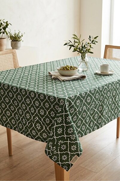 Rona Home Τραπεζομάντηλο από ποιοτικό ύφασμα με πράσινο σχέδιο λουλουδιών, αν...