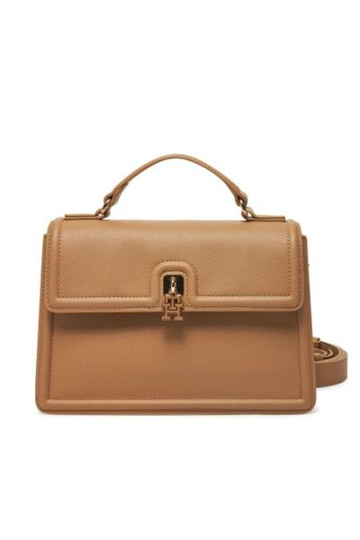 Tommy Hilfiger Γυναικείο λογότυπο TH Monogram Mini Lock Κλείσιμο Μπεζ τσάντα ...