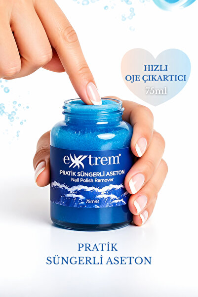 EXXTREM Pratik Süngerli Aseton - Natürel Hızlı Oje Çıkarıcı 75 ml