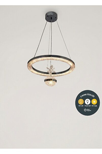 Lzy Avize Store Kristal Tek Toplu Halka Avize – Modern Salon, Yemek Masası, M...
