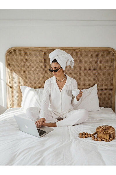 Moon Line Σετ γυναικείας πιτζάμας Astra Ribana Ecru με μακρυμάνικο πουκάμισο ...