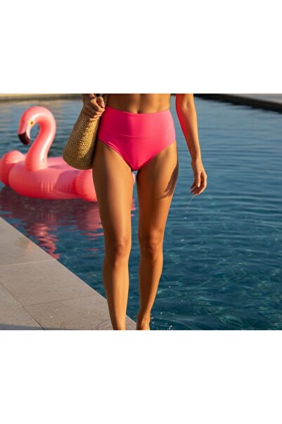 Intisimo Slip de baie, talie înaltă, brazilian, roz neon - 42