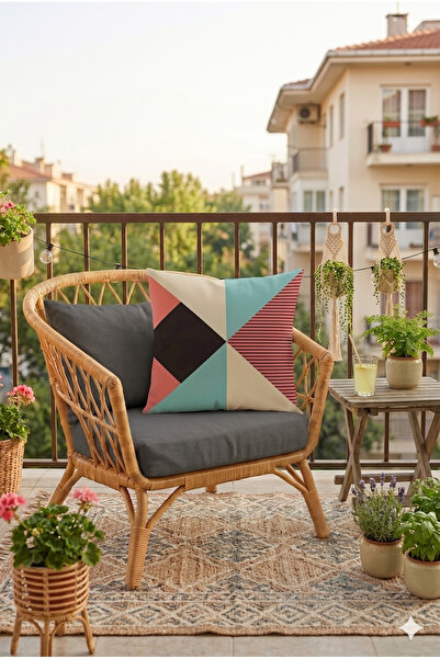 ASDİVA SMR Pernă decorativă modernă cu model geometric abstract, moale, color...