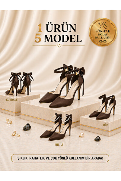 CRAFT MODA Γυναικεία παπούτσια στιλέτο πολλαπλών χρήσεων με τακούνι, παπιγιόν...