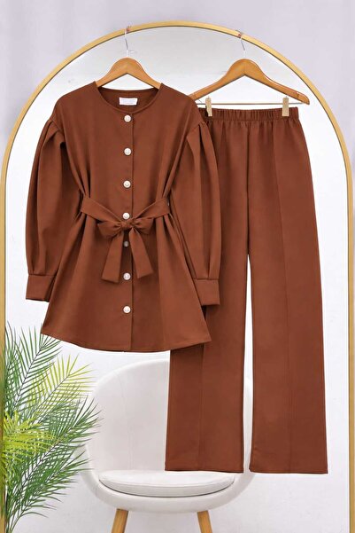 MODA VEDAT Γυναικείο Τούνικ με μανίκια μπαλόνι - Σετ παντελονιού -0561 (ΤΟ ΠΡ...