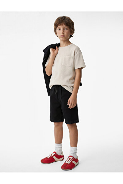 Koton Tricou oversize din bumbac, cu buzunare, mâneci scurte și decolteu tip ...