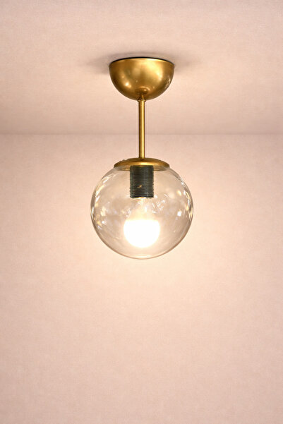 MINIMAL ETICARET VE BILGI TEKNOLOJILERI Globe Gold ONE Bal Sarı Cam Avize