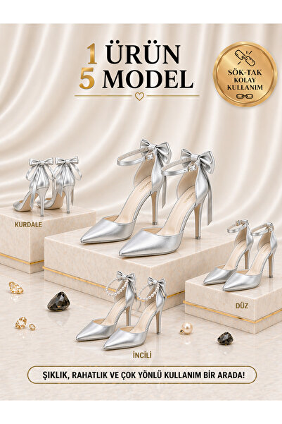 CRAFT MODA Γυναικεία παπούτσια στιλέτο πολλαπλών χρήσεων με τακούνι, παπιγιόν...